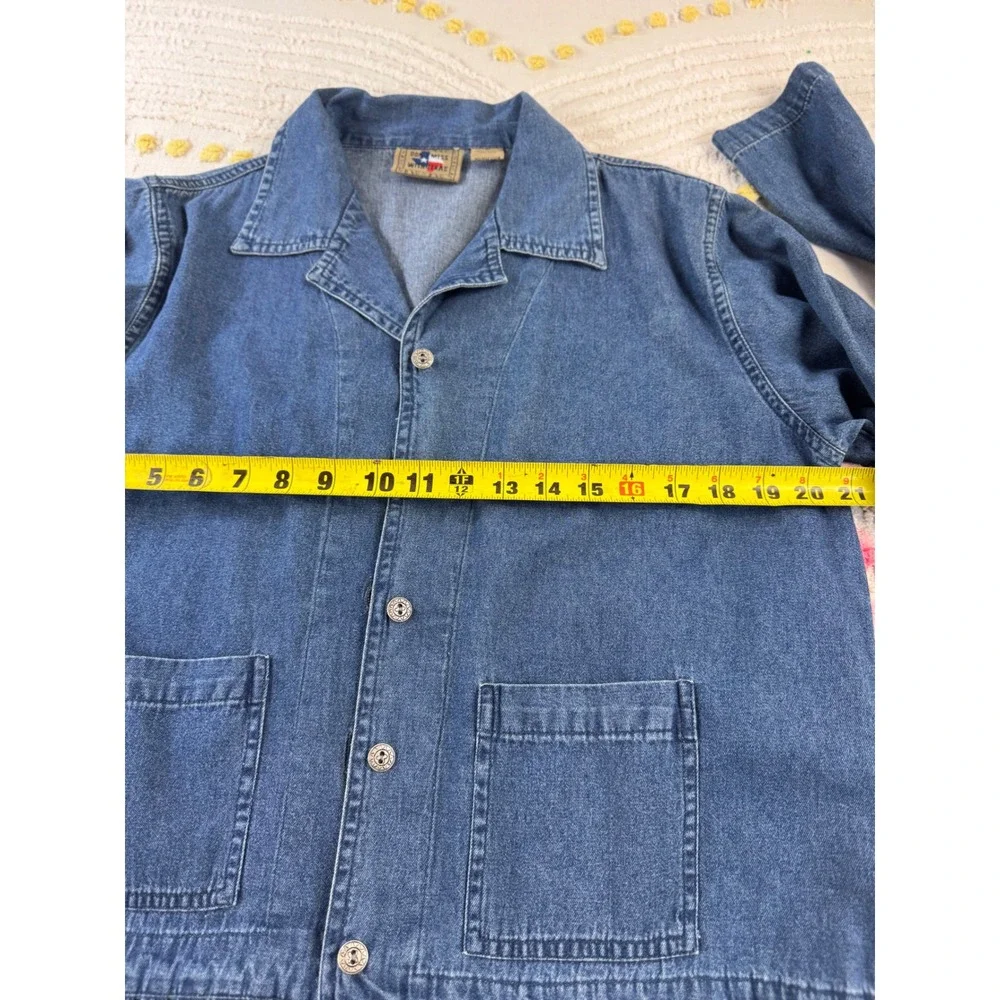 Dont Mess With Texas Denim Fringe Maxi Dress and Jacket Set Blue Medium Vintage